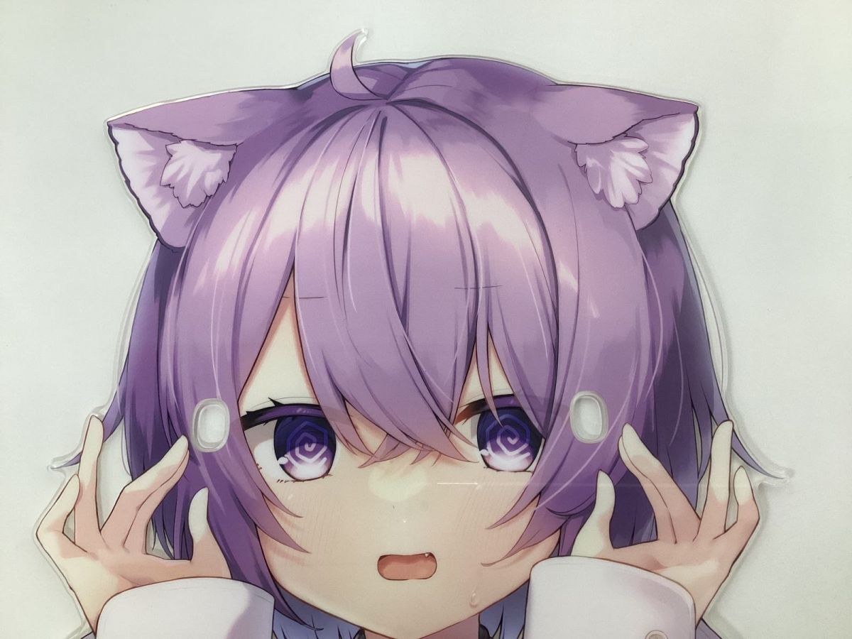 【現状】 VTuber ホロライブ 猫又おかゆ 活動3周年記念グッズ BIGメガネ置きアクリルスタンド_画像2