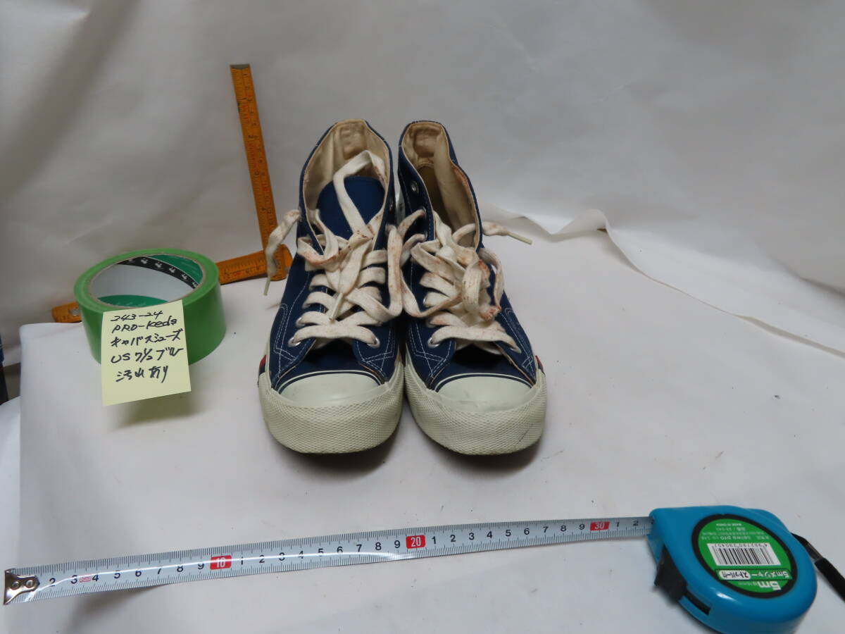 243-24 Pro-Keds Canvas Sneakers Size US 7 дюймов 1/2 синяя грязь царапина