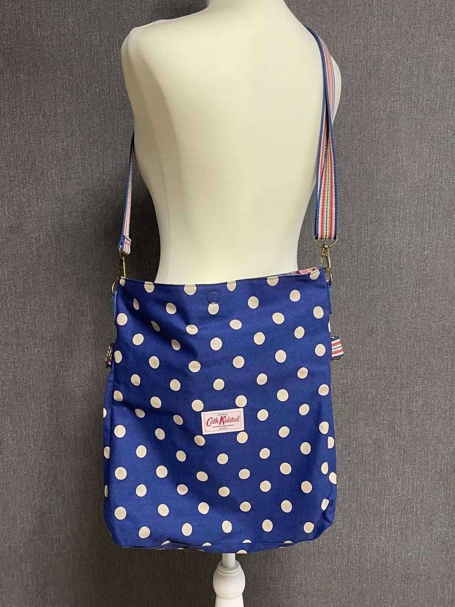 キャスキッドソン　 Cath Kidston ショルダーバッグ　花柄 ドット柄　リバーシブル　美品