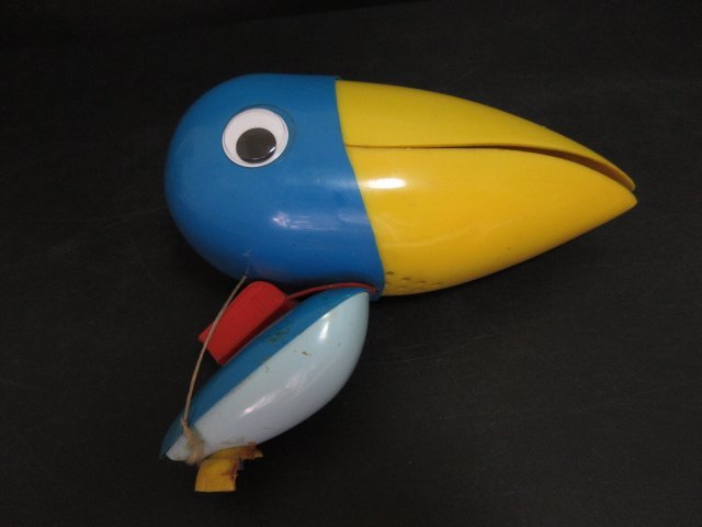 XB081△グリコ/ おつかいブル公 / 幅26x奥行15x高さ23cm / おしゃべり九官鳥 / 幅23x高さ16cm / 非売品 / 計2点 / 昭和レトロ / 現状渡し_画像8