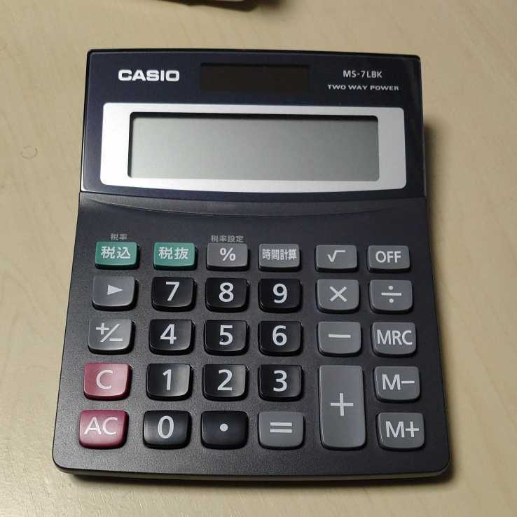 * Casio calculator MS-7LBK-N tax count, hour count, count condition with function 8 column calculator!!