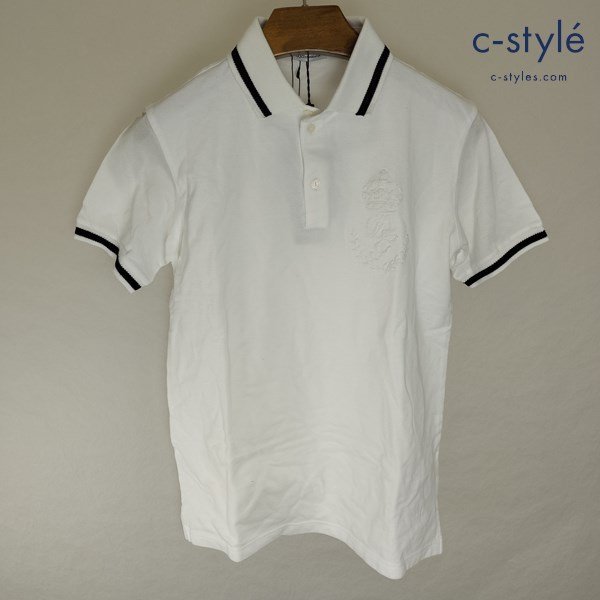 N297a [春夏][未使用品] DOLCE&GABBANA ドルチェアンドガッバーナ ポロシャツ 12 ホワイト キッズ 半袖 イタリア製 綿100% | トップス G_画像1