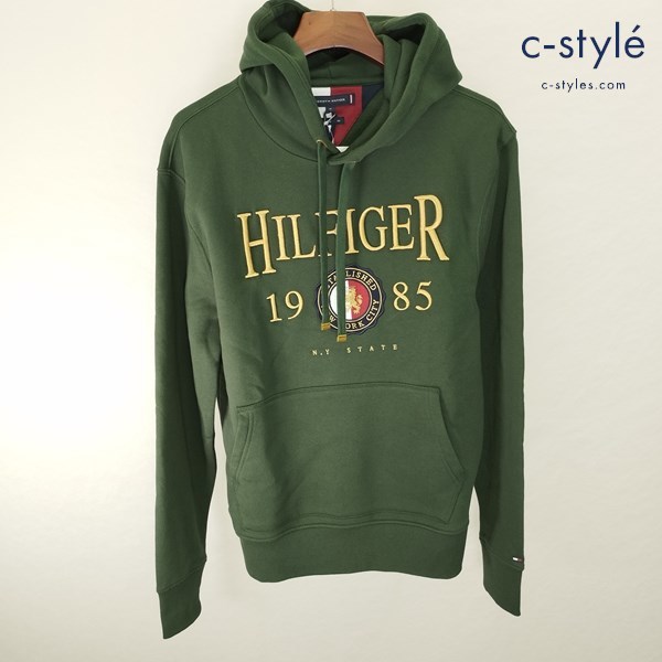 N152 [未使用品] TOMMYHILFIGER トミーヒルフィガー アイコンクレストフーディー M グリーン パーカー オーガニックコットン | G★_画像1