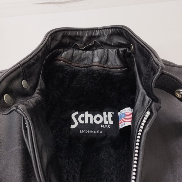 E272 [人気] schott N.Y.C ショット エヌワイシー シングルライダース ジャケット 34 ブラック 革ジャン レディース | Y★_画像4