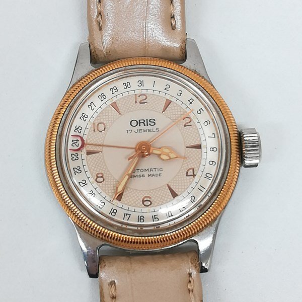 B704a [動作品] ORIS オリス ポインターデイト 7400 腕時計 ベージュ系 自動巻き | ファッション小物 Nの画像3