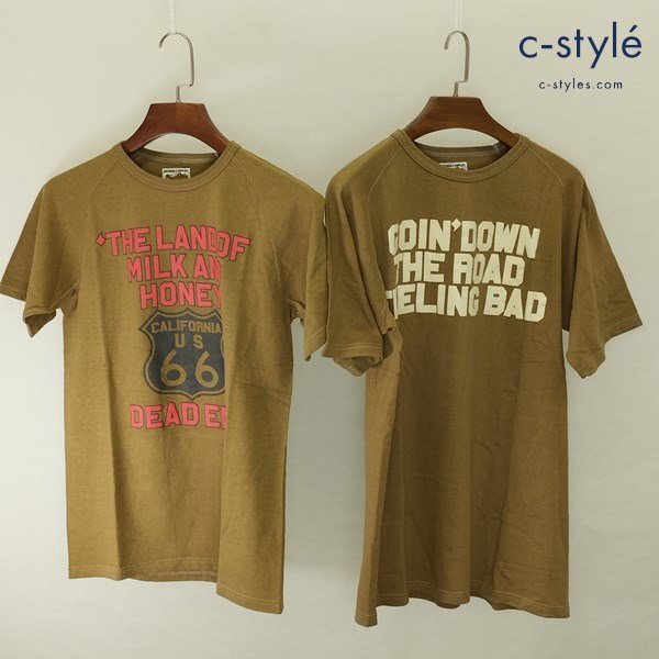 N505a [セット] BARNSTORMERS バーンストーマーズ Tシャツ S L カーキ GOIN'DOWN THE ROAD FEELING BAD 他 半袖 プリント | トップス Kの画像1