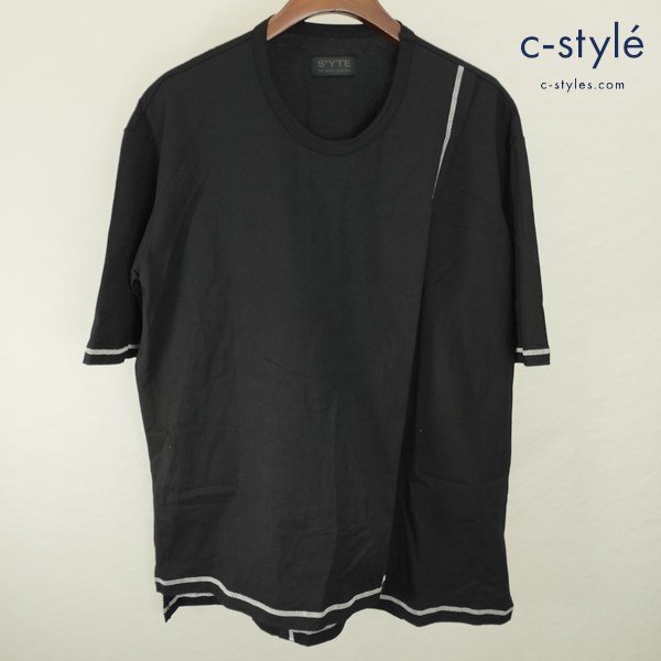E628b [春夏][人気] S'YTE サイト 半袖Tシャツ UI-T21-075 3 ブラック COTTON JERSEY CREW NECK HALF-LAYERT | トップス G_画像1