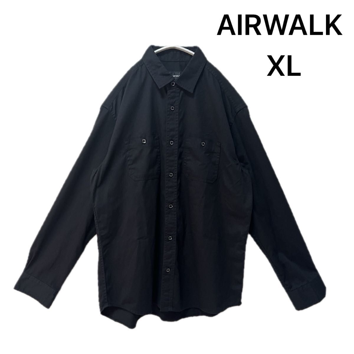 AIRWALK  長袖シャツ シャツ 長袖 黒 シンプル XL 