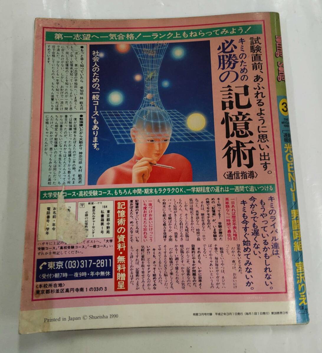 ヤングソングYoungSong　1990年3月号　明星1990年3月号付録_画像3