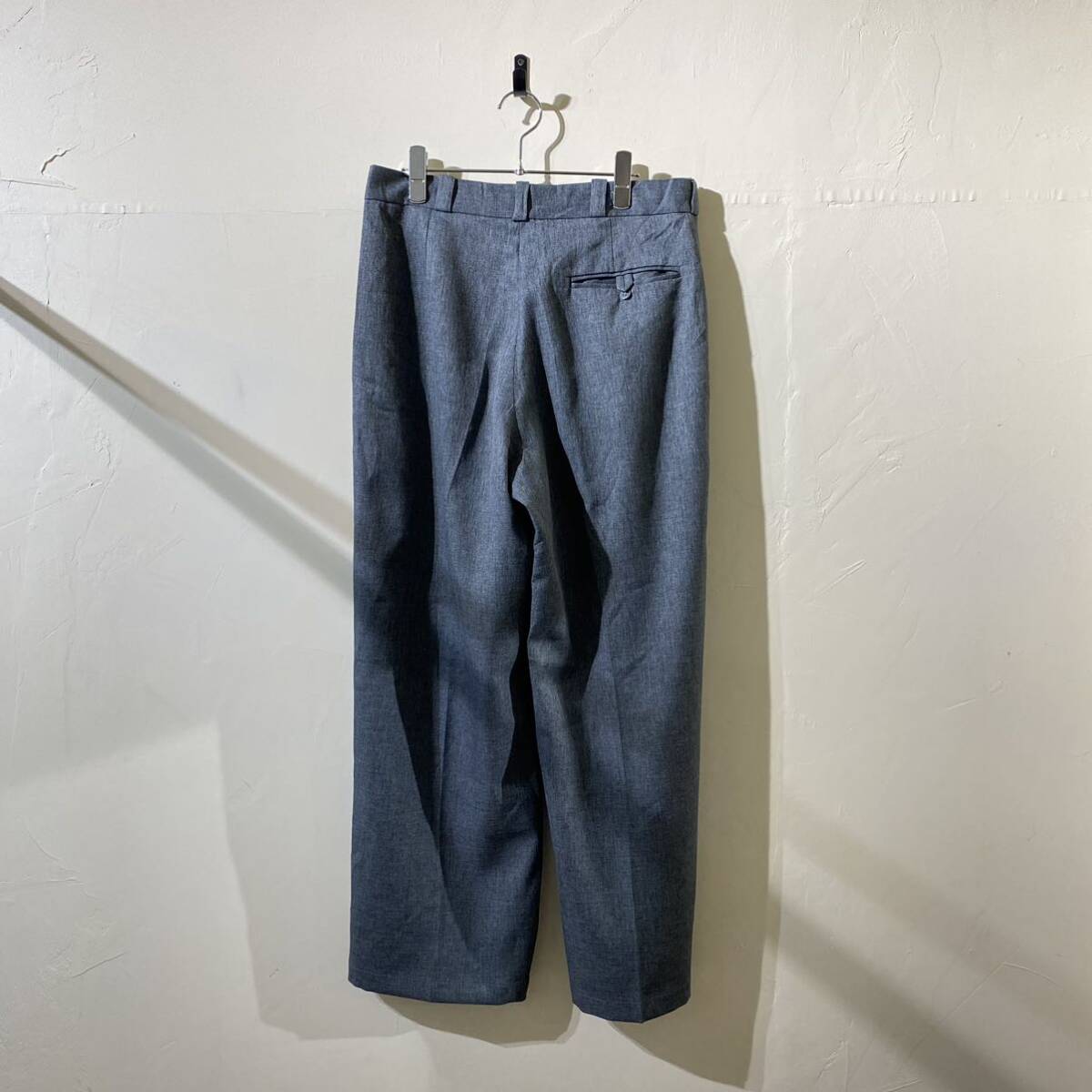 vintage euro wool poly slacks pants ヨーロッパ古着 ビンテージ ウールスラックス ポリスラックス 3タック ワイドパンツ 80s 70s_画像9