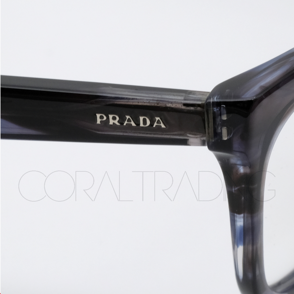 24048★新品本物！PRADA VPR24S UEQ-1O1 マーブル柄 ブルー/グレー プラダ セルフレーム ウェリントンシェイプ メンズ レディース メガネ_画像5