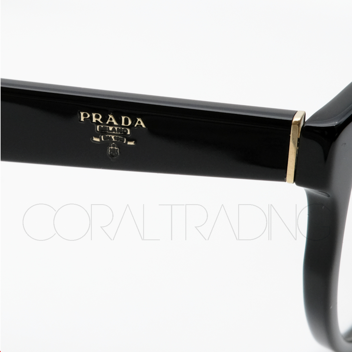 24054★新品本物！PRADA VPR01U 1AB-1O1 ブラック プラダ セルフレーム キャットアイ 高級メガネ 眼鏡 レディース メンズ フォックス