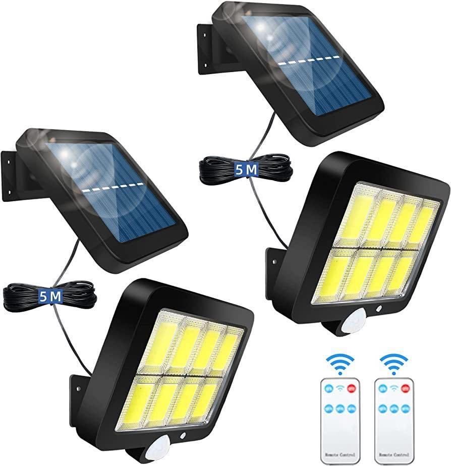 センサーライト屋外 ソーラーライト太陽光発電 2個IP65防水 リモコン付きの画像1
