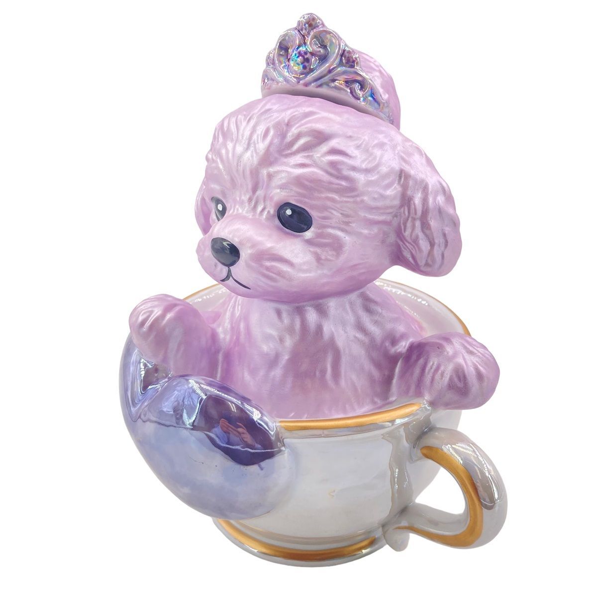 【中古】 Teacup poodle ティーカッププードル 飾りボトル 空瓶 パープル 空ボトル インテリア 犬 24006900 AS