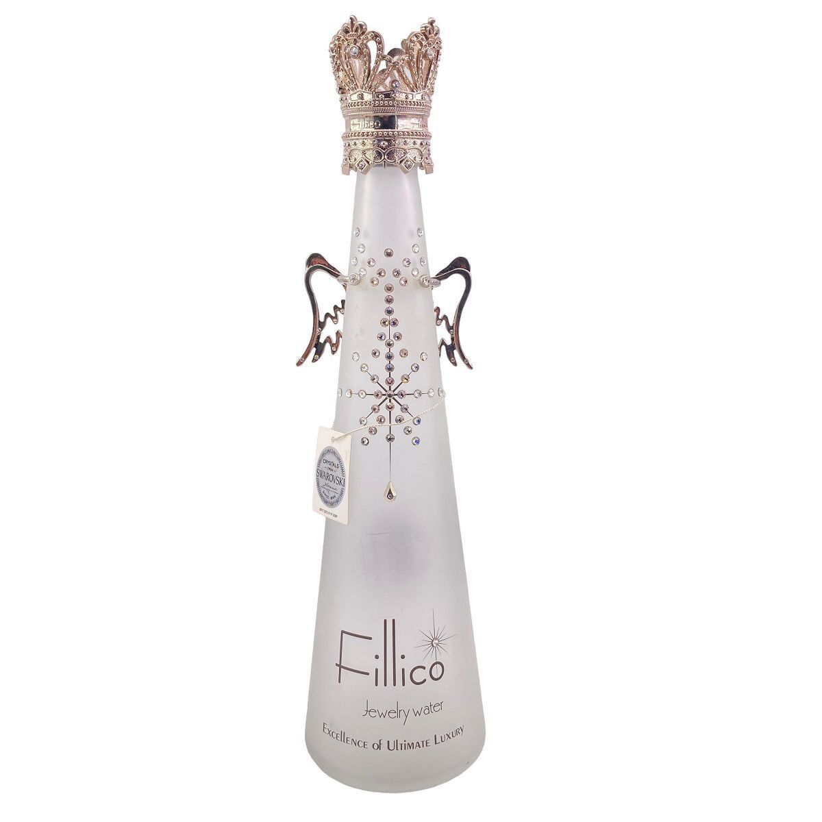 【中古】 Fillico フィリコ クリアボトル 飾りボトル 羽 王冠付き 透明 飾りボトル 24007721 AS