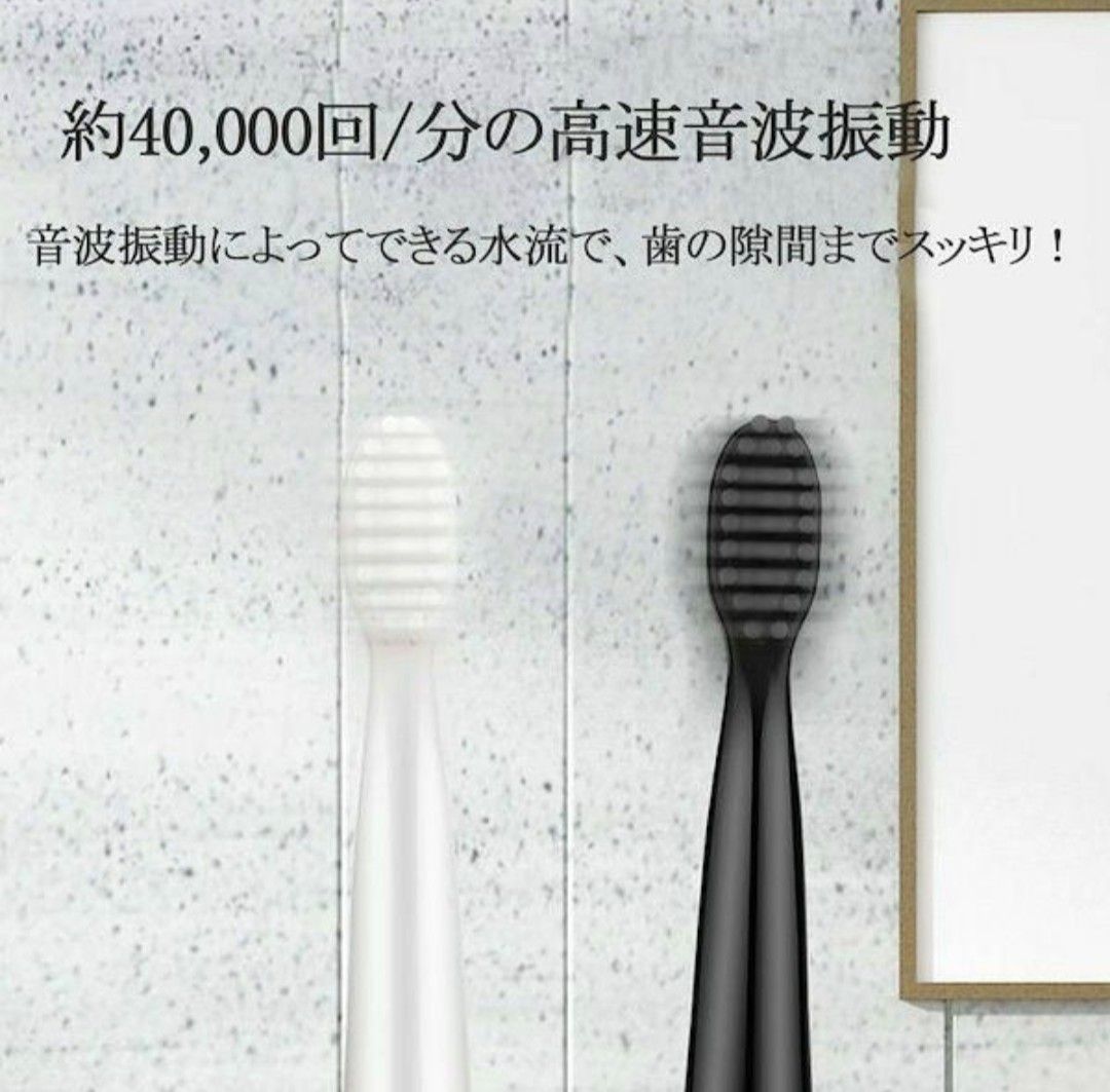 ソニック 音波式電動歯ブラシ 本体 替えブラシ3本付き 5ギアモード USB充電式  歯ブラシ