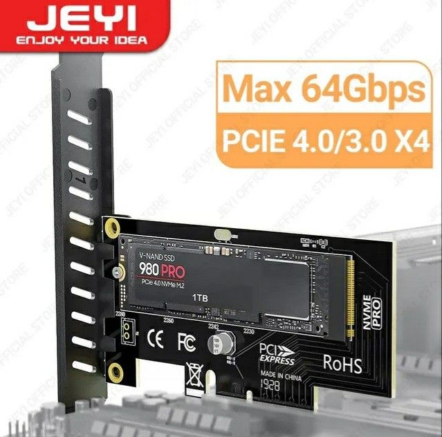 M.2 NVMe to PCIE 4.0 3.0 SSDアダプター 64gbps PCIE 4.0 x4 x8 x16拡張カード