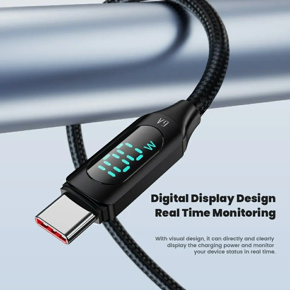 USB Type-C ディスプレイ表示 急速充電ケーブル 2m 100W PD
