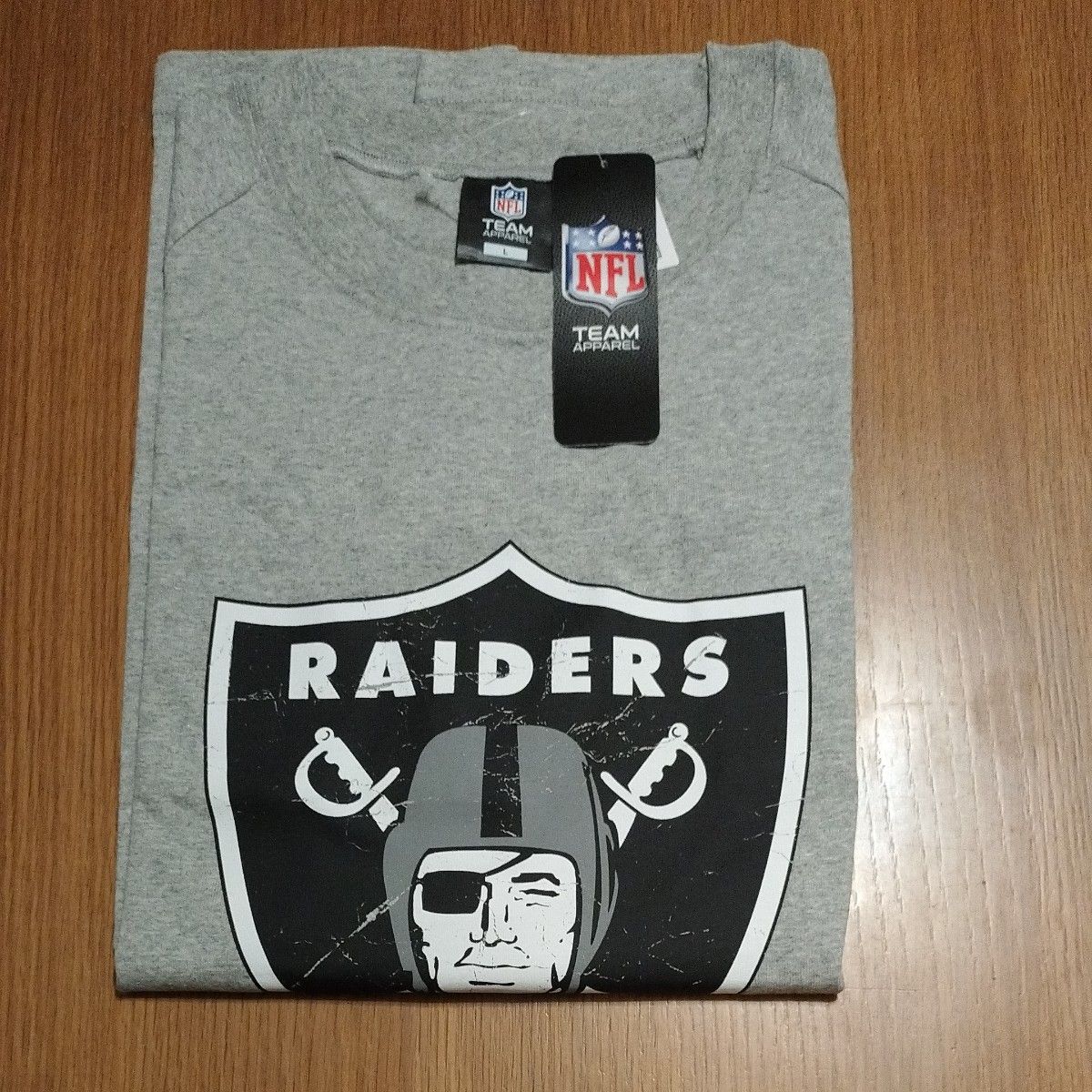 LASVEGAS RAIDERS SHORTSLEEVE TEE NFL  灰色　グレー　Lサイズ レイダース　Tシャツ　半袖