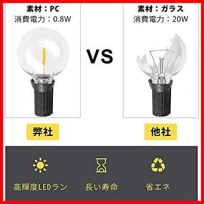 【数に限りあり！】 ★Black-11.5m★ LEDストリングライト 防雨型 11.5m 24個電球 G40 E12口金 電球色 PC素材 破損しにくい 屋内/屋外照明の画像3