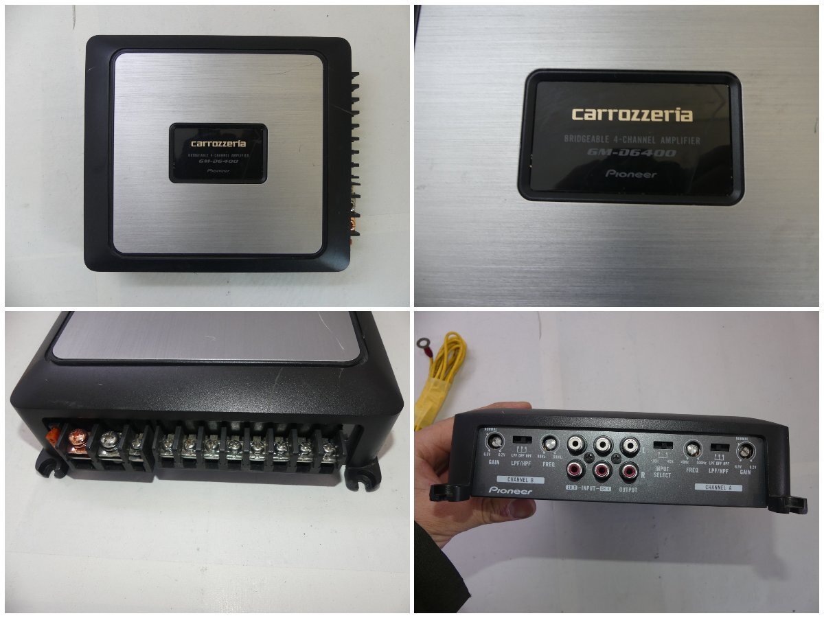 A2327 D カロッツェリア carrozzeria Pioneer パイオニア GM-D6400 4チャンネル 4CH パワー アンプ 150W 配線 オーディオテクニカ セットの画像2