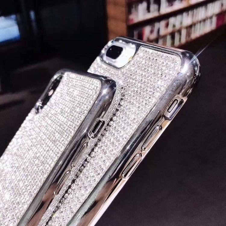 iPhone15 14 13 Kirakira brilliancy mobile case luxury silver popular case 