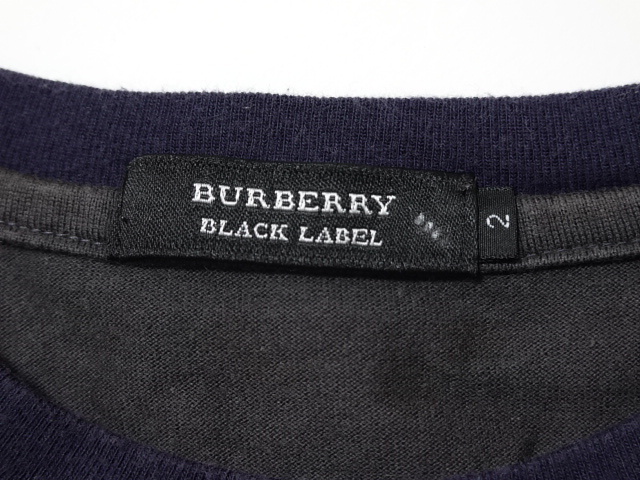 ■0328■BURBERRY BLACK LABEL バーバリーブラックレーベル 半袖Tシャツ 2 三陽商会 ●_画像2