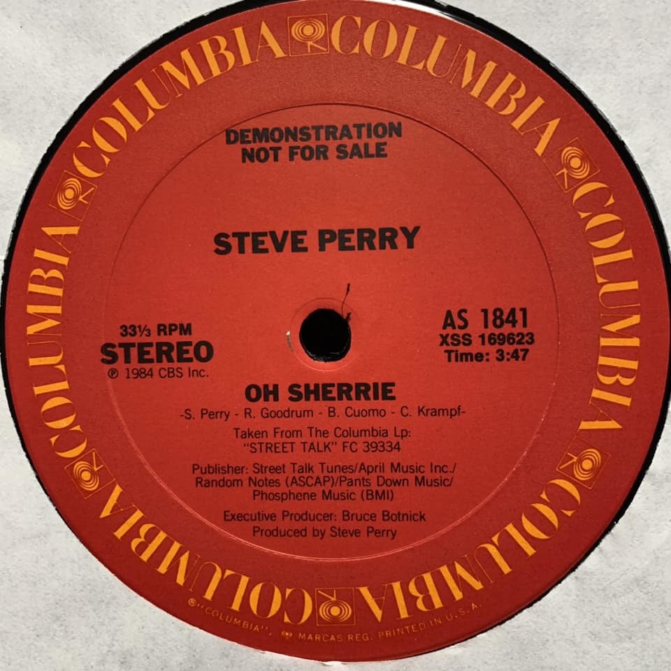 ◆ Steve Perry - Oh Sherrie ◆12inch US盤promo AOR人気!! _画像2