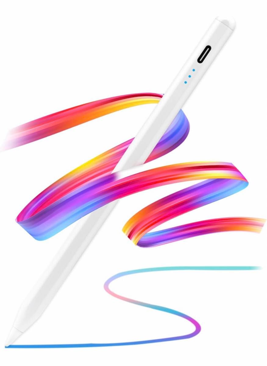 iPad タッチペン 急速充電 スタイラスペン 高感度 pencil 傾き感知/磁気吸着/誤作動防止機能対応 軽量 耐摩