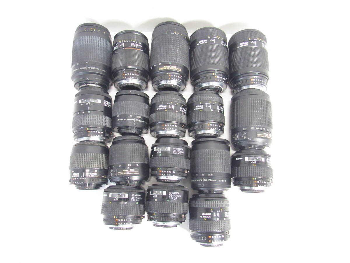 T-1306[同梱不可] Nikon AFレンズ 18点まとめセット 70-300mm 18-55mm 28-70mm 他 ニコン フィルムカメラ ジャンク_画像6