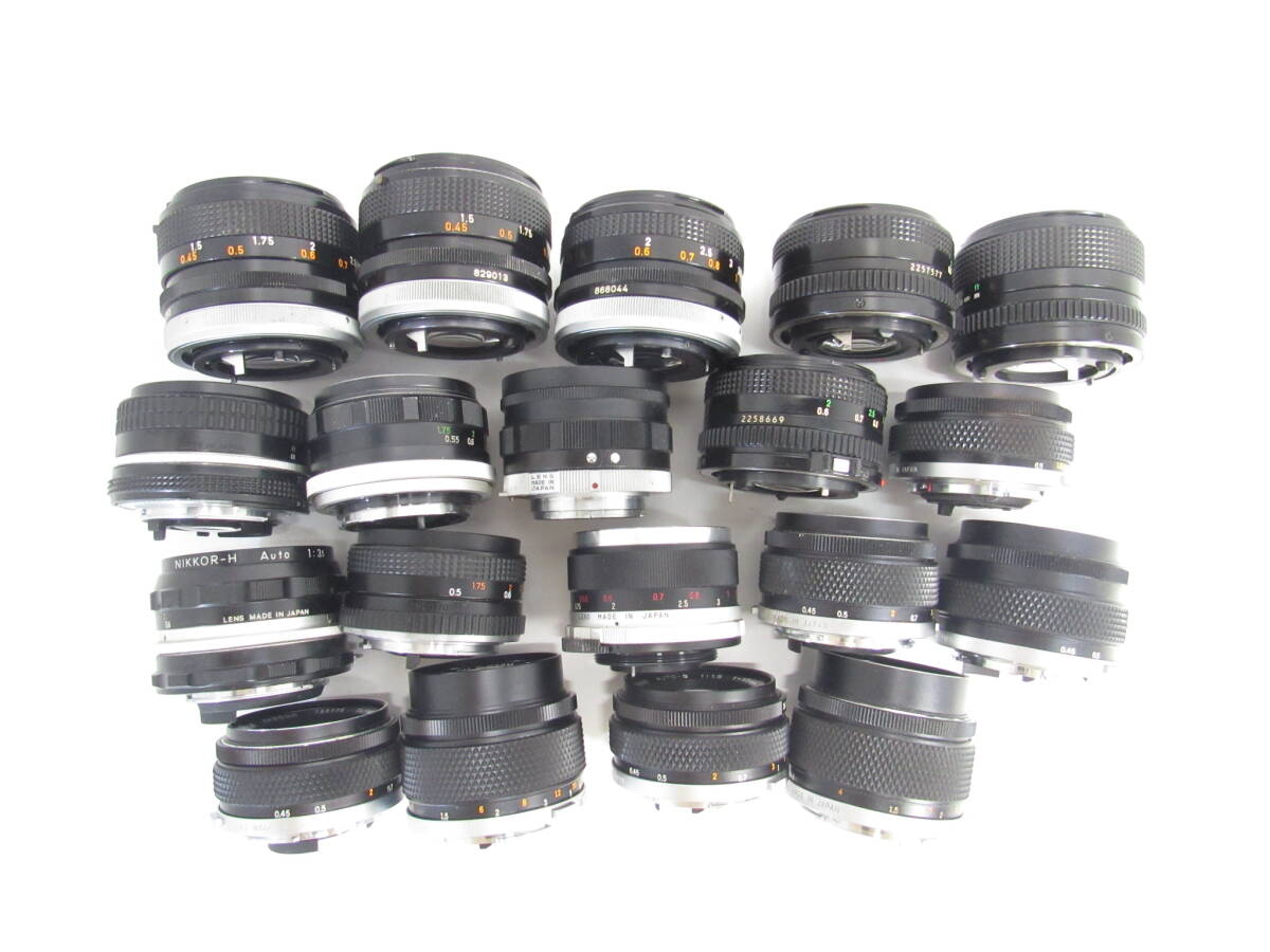 T-1318[同梱不可] 単焦点 レンズ 19点まとめ Canon Nikon Olympus キャノン ニコン オリンパス 等 カメラ MF マニュアル ジャンク_画像4