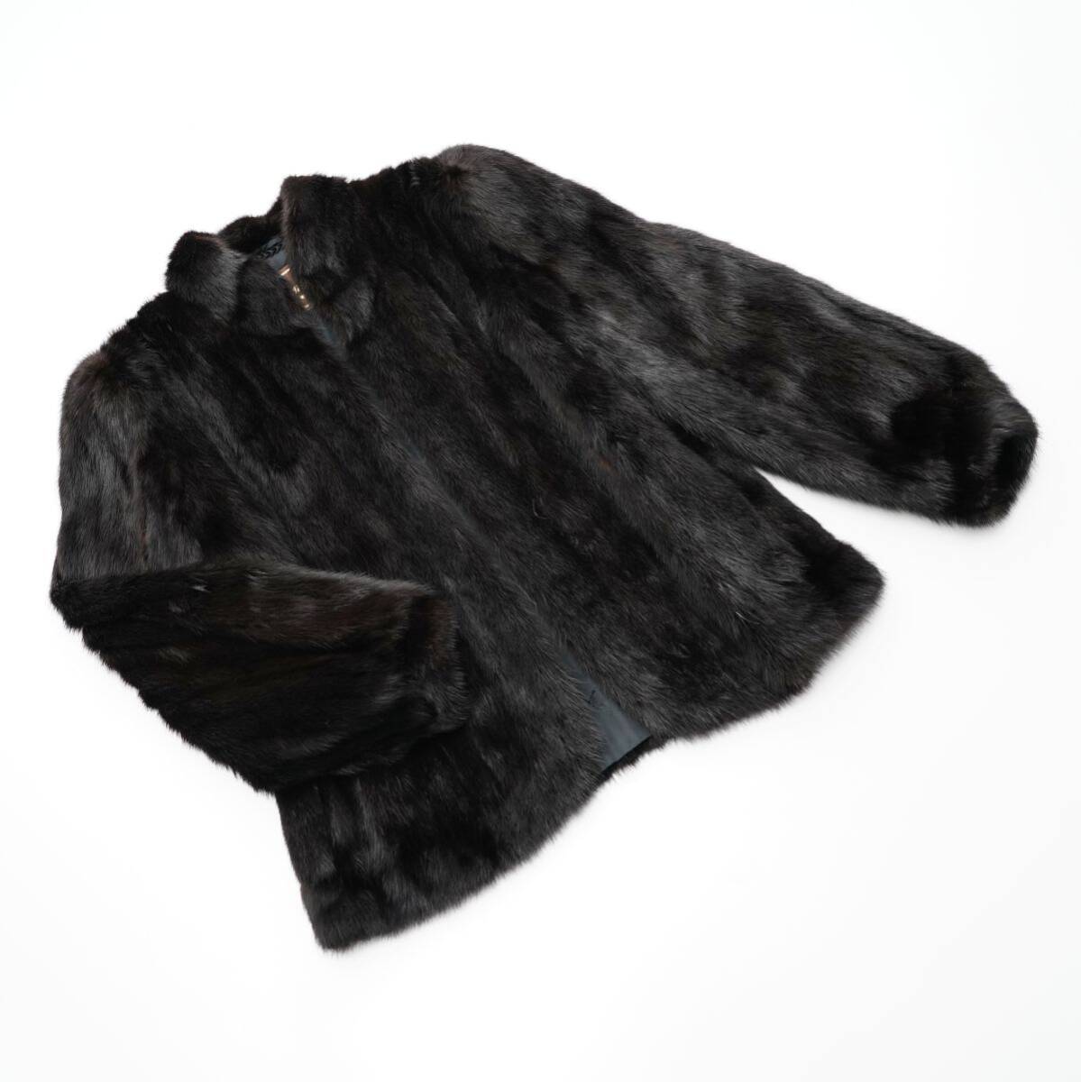 GP4791▲Moonbat Fur マホガニーミンク ファーコート/ファージャケット 最高級毛皮 MINK リアルファー ダークブラウン系 サイズ13号_画像1