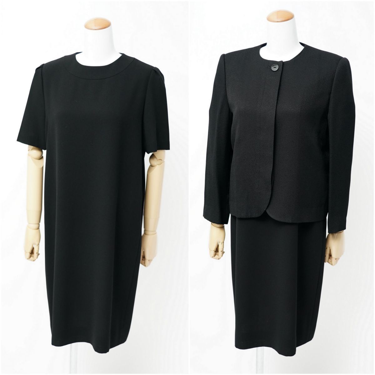 TH3024^ Pierre Cardin /pierre cardin short sleeves One-piece + no color jacket setup ratio wing black formal ceremonial occasions size:9A3