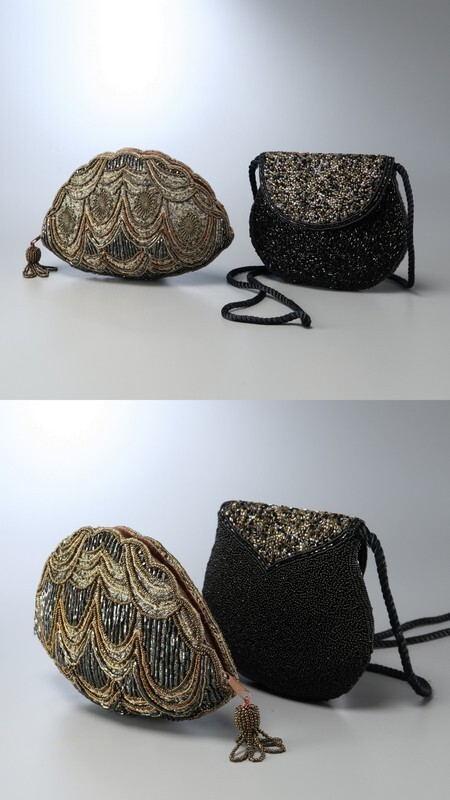 MG1651^[ set sale 4 point set ] beads embroidery * beads bag * handbag / handbag * Japanese clothes bag * clutch / pouch * pochette / Mini shoulder bag 