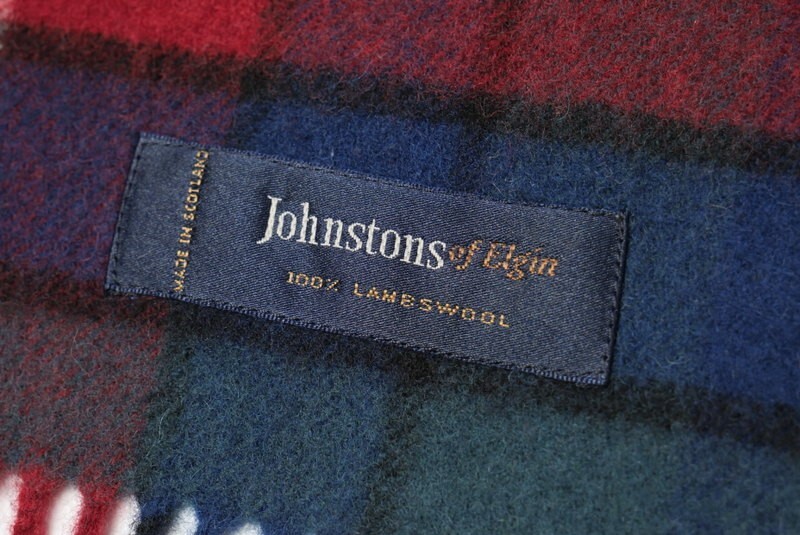 TH2382■スコットランド製■ジョンストンズ オブ エルガン/Johnstons of Elgin*ウール*ストール*大判*チェック柄_画像5