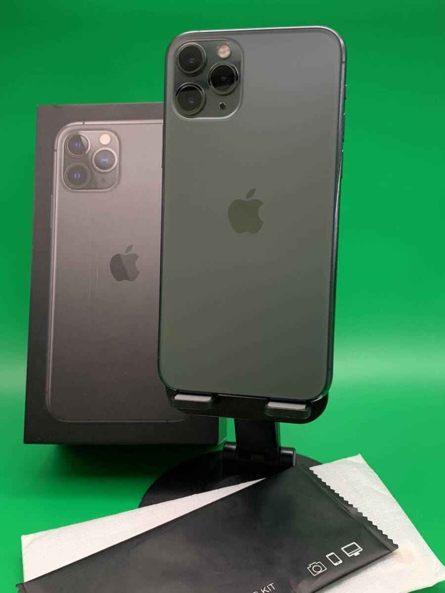 ★激安 iPhone 11 Pro 64GB SIMフリー 最大容量87% 格安SIM可 SoftBank ○ MWC62J/A ミッドナイトグリーン 中古 新古品 EP0403 2