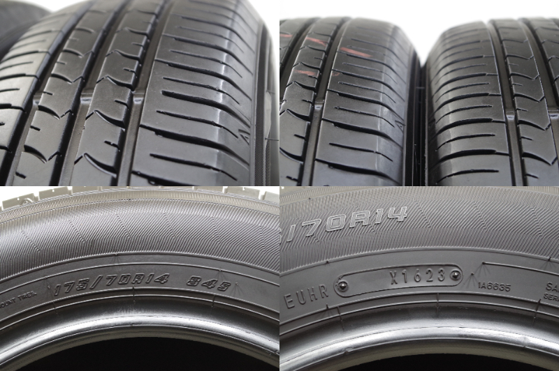 F-330(送料無料/代引きOK)ランクS 中古 175/70R14 グッドイヤー Efficient Grip ECO 2023年 8.5分山 夏タイヤ 2本SET バリ溝！_画像5