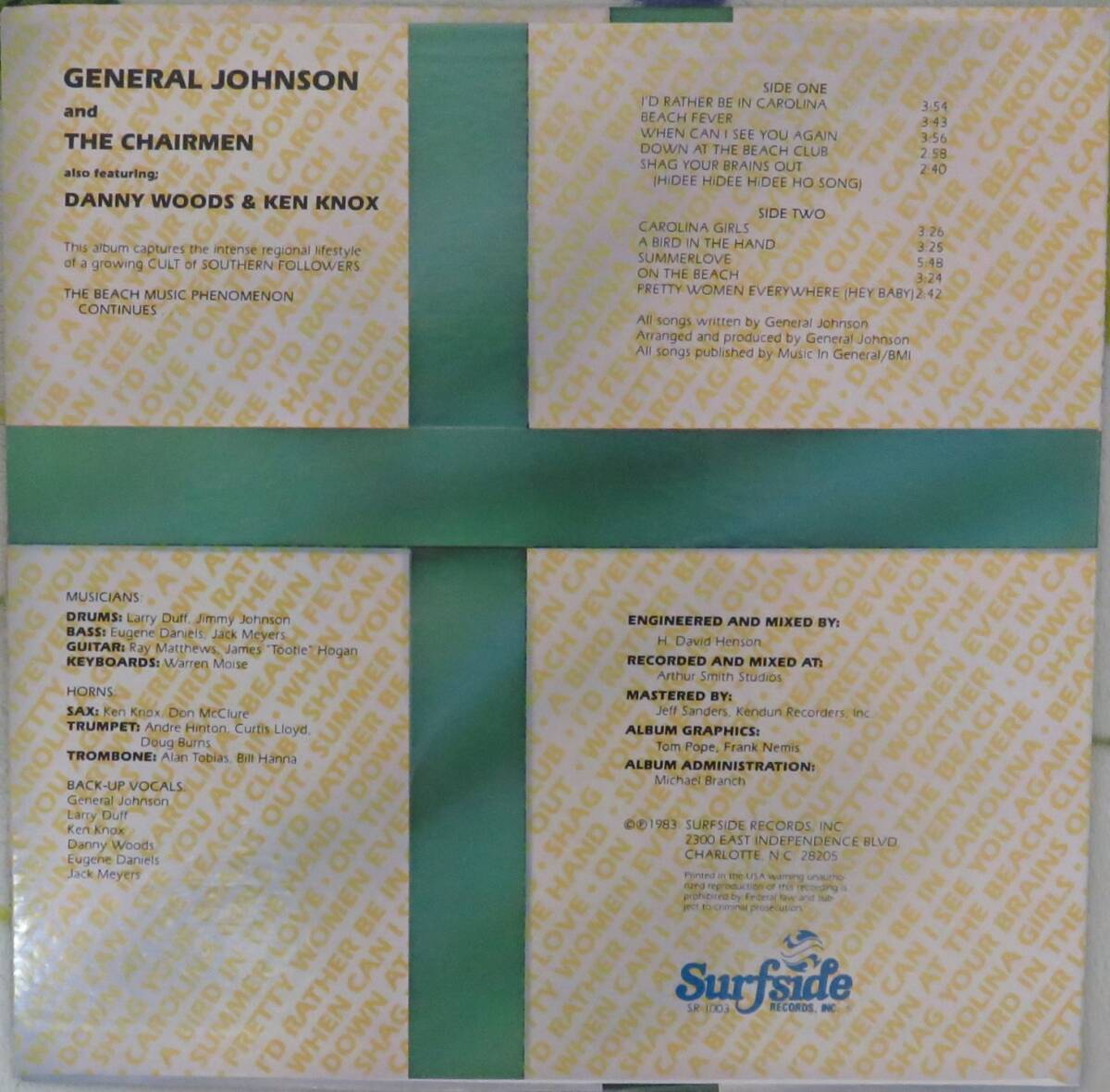 General　Johnson　＆　The　Ghairmen／A　Gift　of　Beach　Music（Surfside　1003）　USオリジナル盤　_画像2