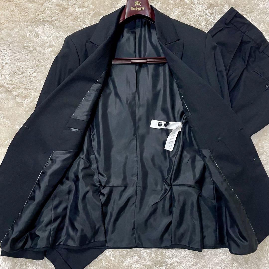 [ZARA/ Zara / beautiful goods ] setup suit [ large size / double / black / Anne navy blue / tailored jacket /XL size /EUR50/ men's / spring autumn ]