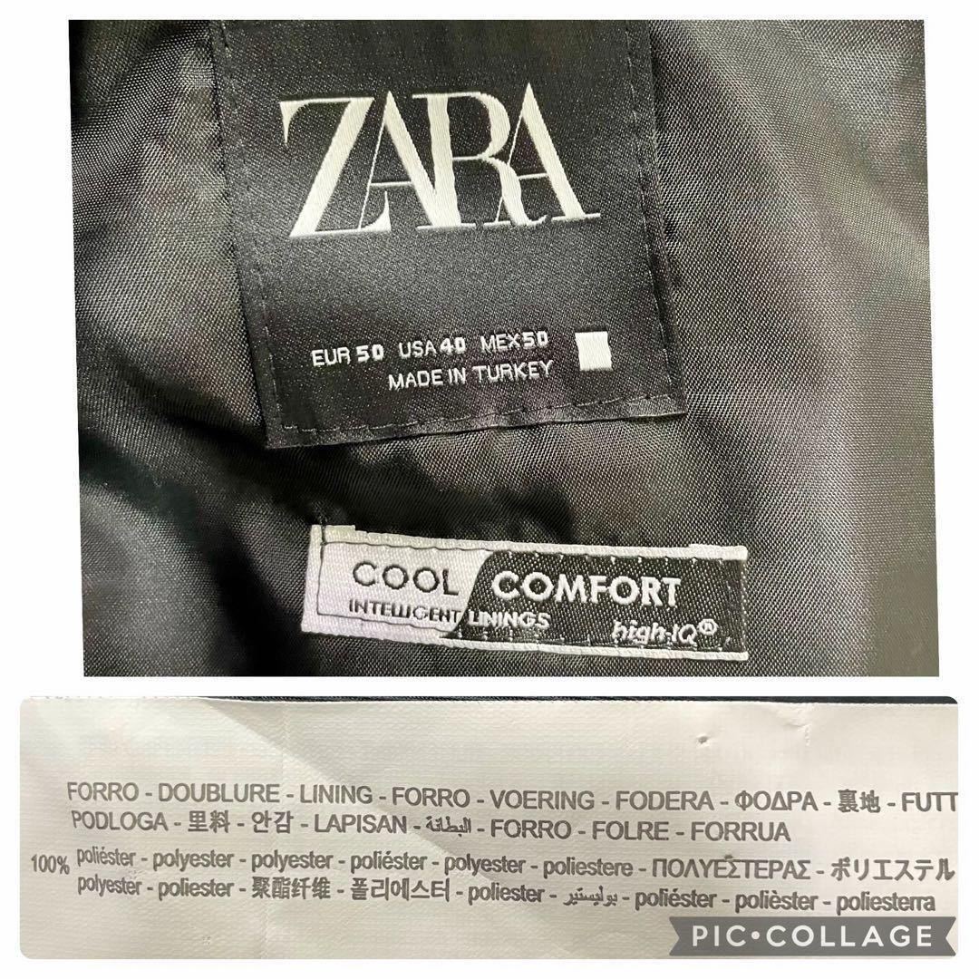 [ZARA/ Zara / beautiful goods ] setup suit [ large size / double / black / Anne navy blue / tailored jacket /XL size /EUR50/ men's / spring autumn ]