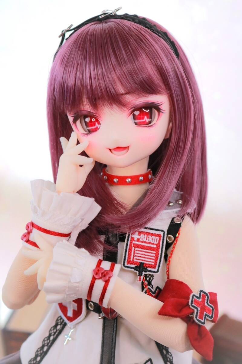 【ぴちぱちぴちん】DDH-27カスタムヘッド セミホワイト肌※開口、ソフビ盛り、おまけ追視アイ2種、※微難あり_画像4