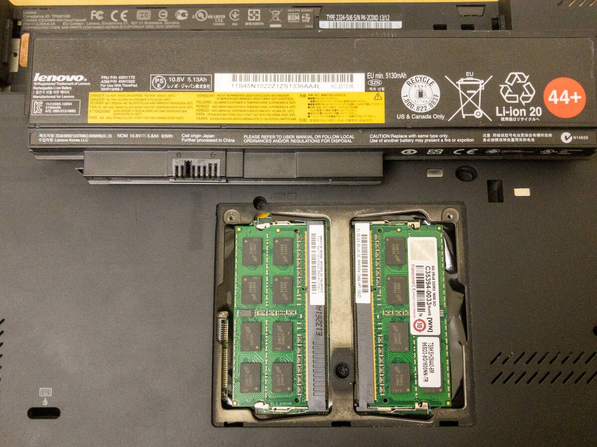 【中古】Lenovo ThinkPad X230（CPU:i5-3320M/MEM:16G/SSD:64G/USキーボード）_画像3