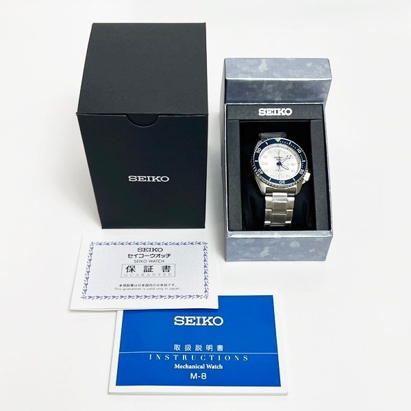 未使用 SEIKO セイコー 5スポーツ SBSA109 140周年 世界11,000本限定 メンズ腕時計 シルバー×ブルー 完品 自動巻 保管現状品 レア HK0089_画像8