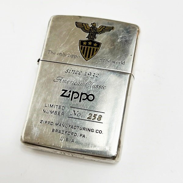 着火未確認 Zippo ジッポライター 1994 American Classic アメリカンイーグル LIMITED シルバー色 オイルライター 現状品 中古 レア HK0130_画像1