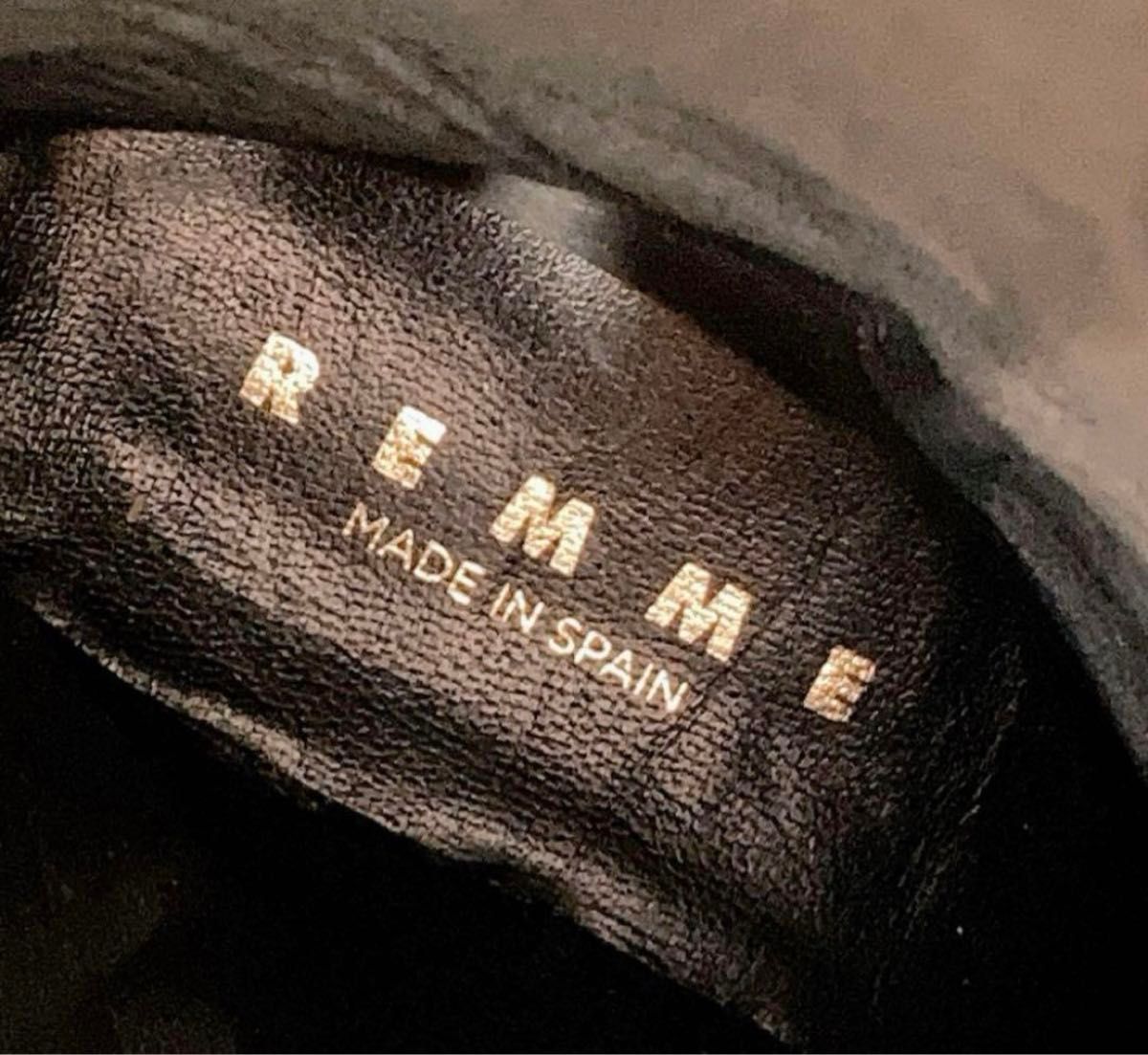 REMME レメ　サイドジップ　本革レザー　ブラックロングブーツ