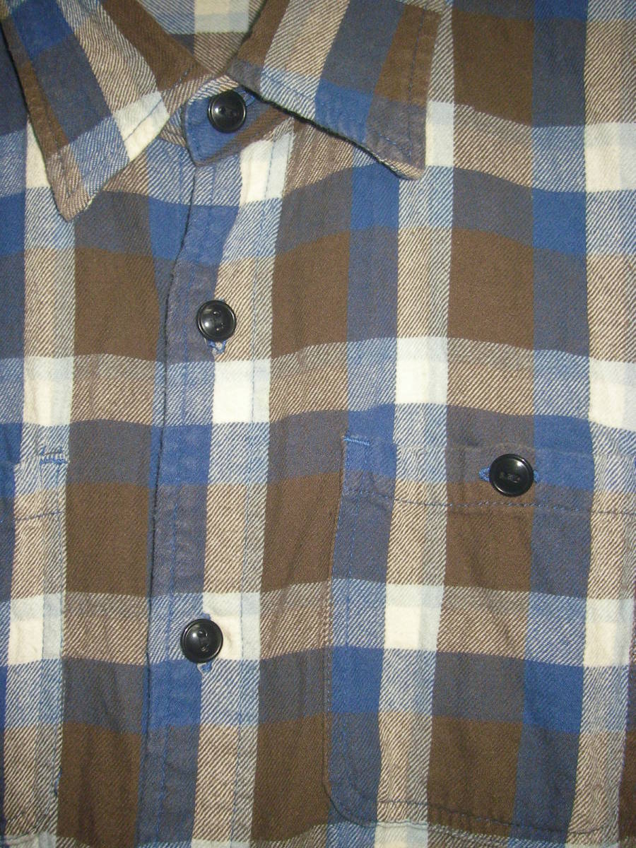ガイジンメイド 外人公司 茶青 チェック ワークシャツ ネルシャツ M シャツ 日本製 ( ハリウッドランチマーケット ブルーブルー 聖林公司の画像2