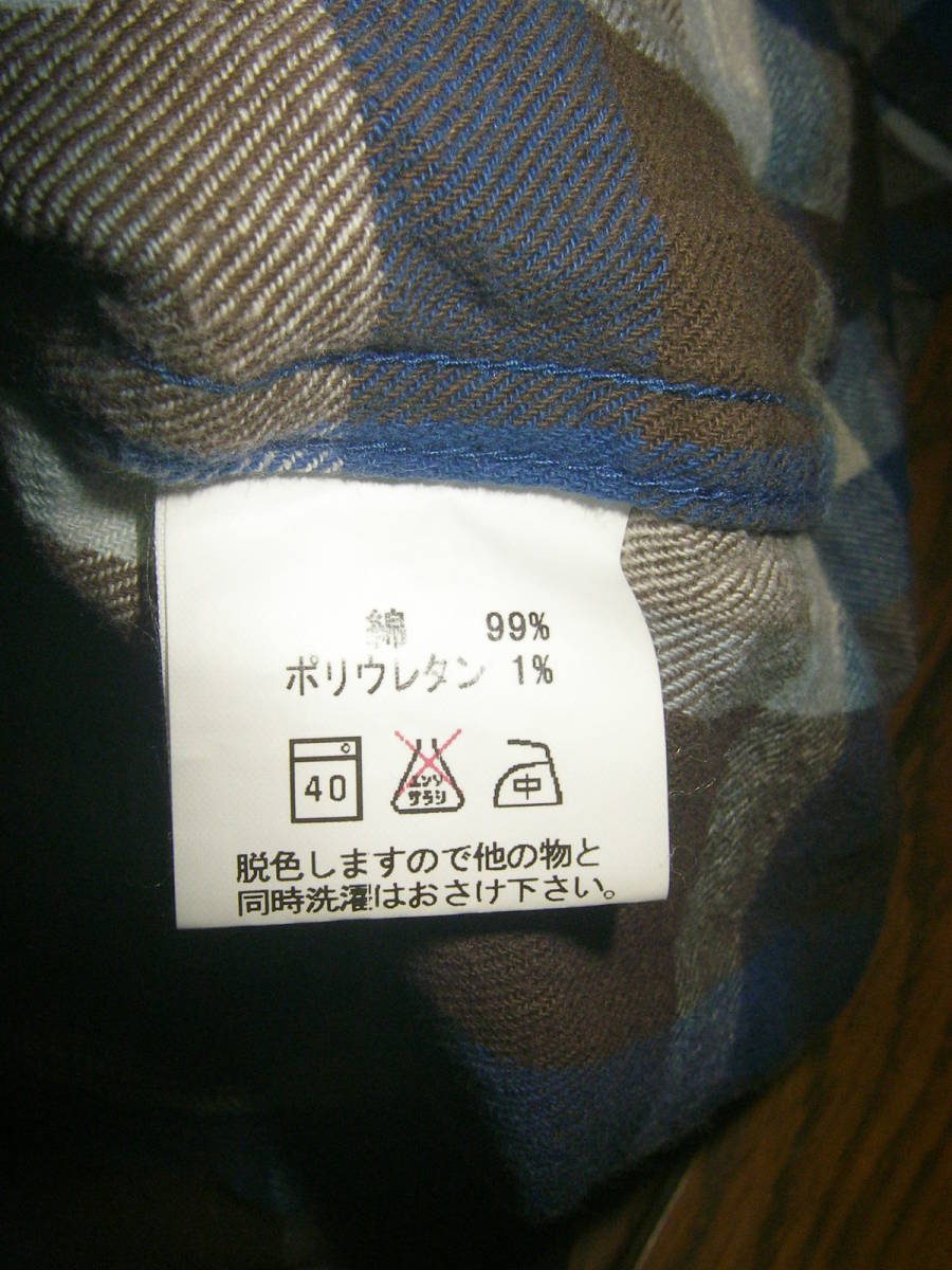 ガイジンメイド 外人公司 茶青 チェック ワークシャツ ネルシャツ M シャツ 日本製 ( ハリウッドランチマーケット ブルーブルー 聖林公司の画像5