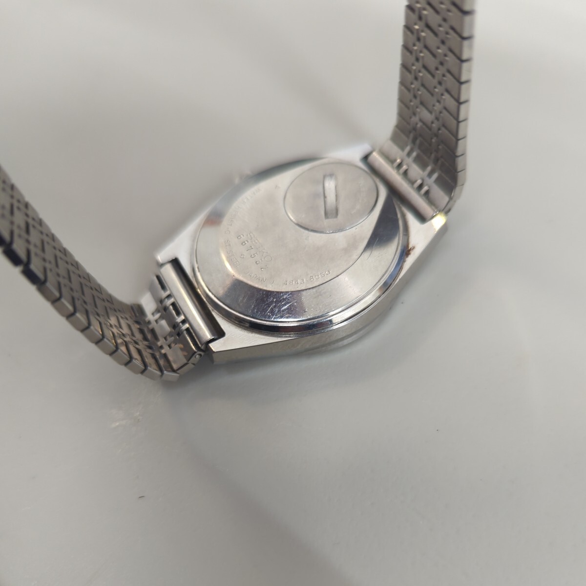 セイコー グランドクオーツ デイデイト 4843-8050 紺文字盤 メンズ腕時計  605の画像5