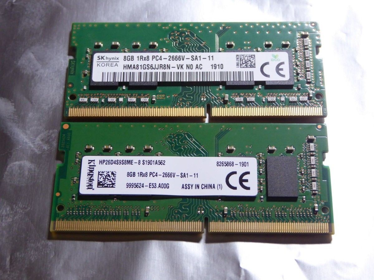 中古★DDR4 2666V-SA1-11 S.O.DIMM SO-DIMM 16GB(8GBX2) PC4-21333★ノートPC