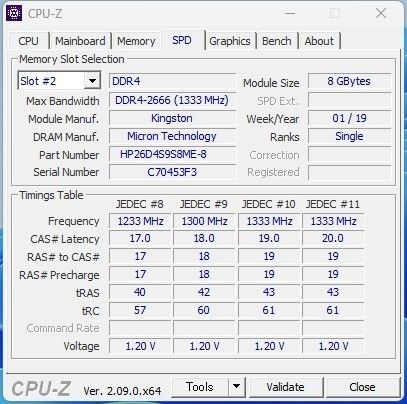 中古★DDR4 2666V-SA1-11 S.O.DIMM SO-DIMM 16GB(8GBX2) PC4-21333★ノートPC